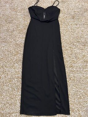 Fashion Nova Black Strapless Sweetheart Maxi Dress